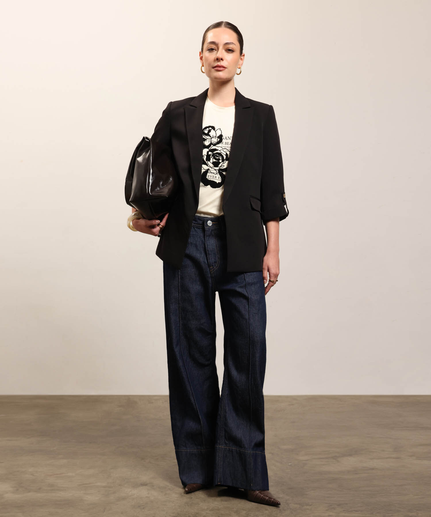 Camiseta Estampada Cuello Redondo Para Mujer