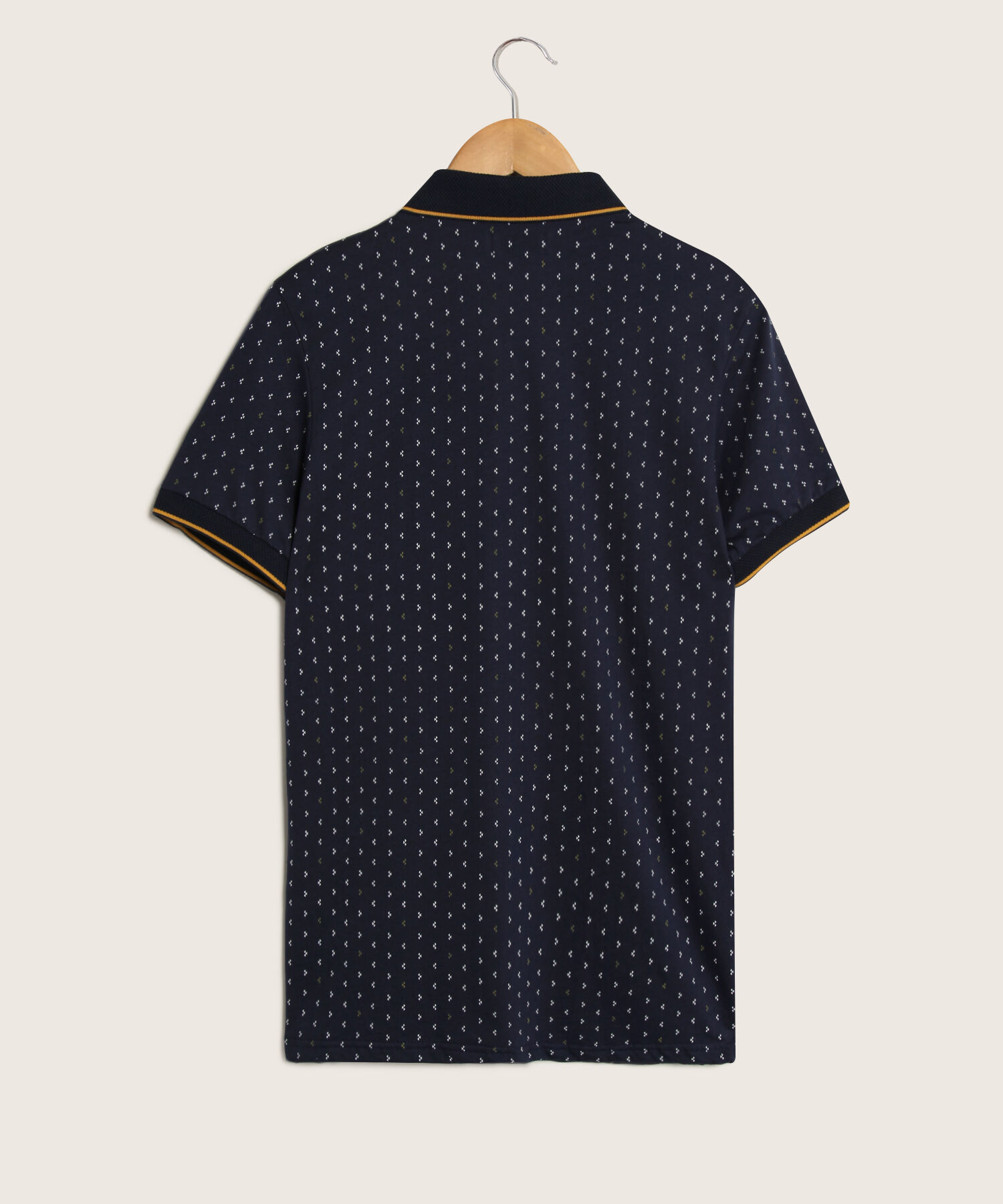 Polo Estampada Con Cuello Y Puños