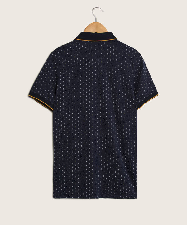 Polo Estampada Con Cuello Y Puños