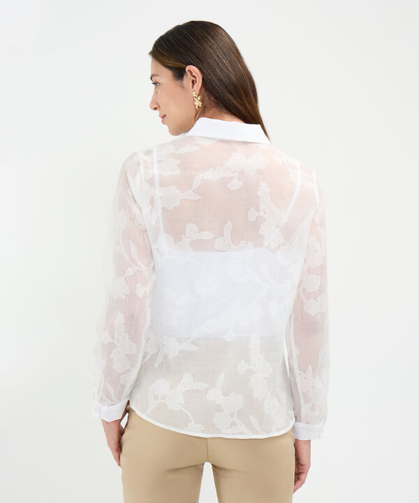 Camisa en Devore con Bordados