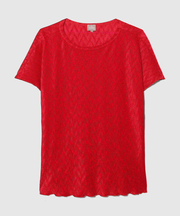 Blusa Manga Corta Plisada