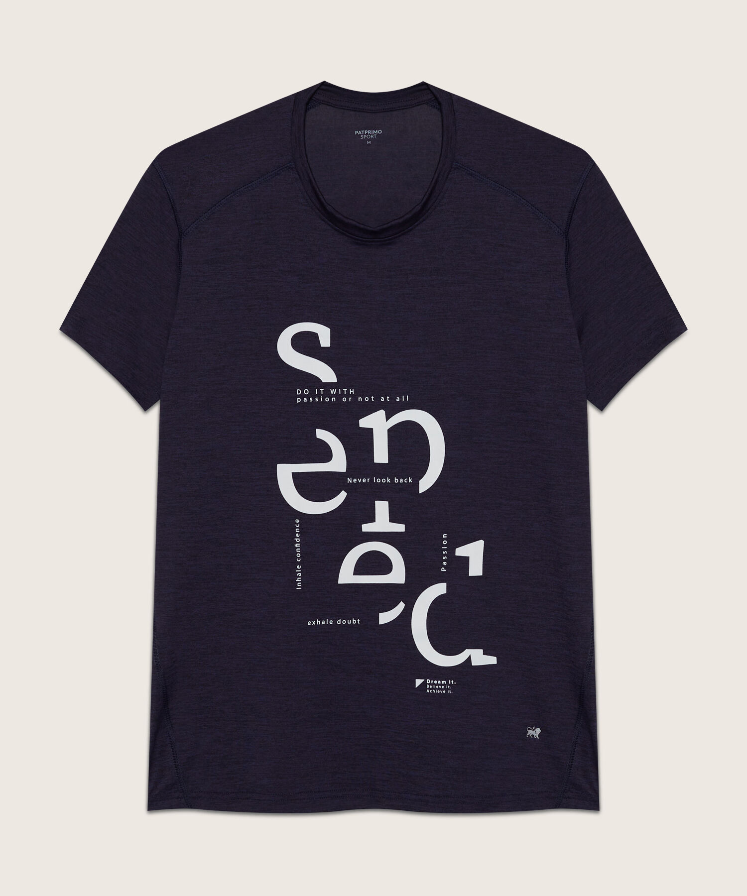 Camiseta Básica Manga Corta Cuello Redondo Jaspe Con Screen, Sport Líneas Patprimo
