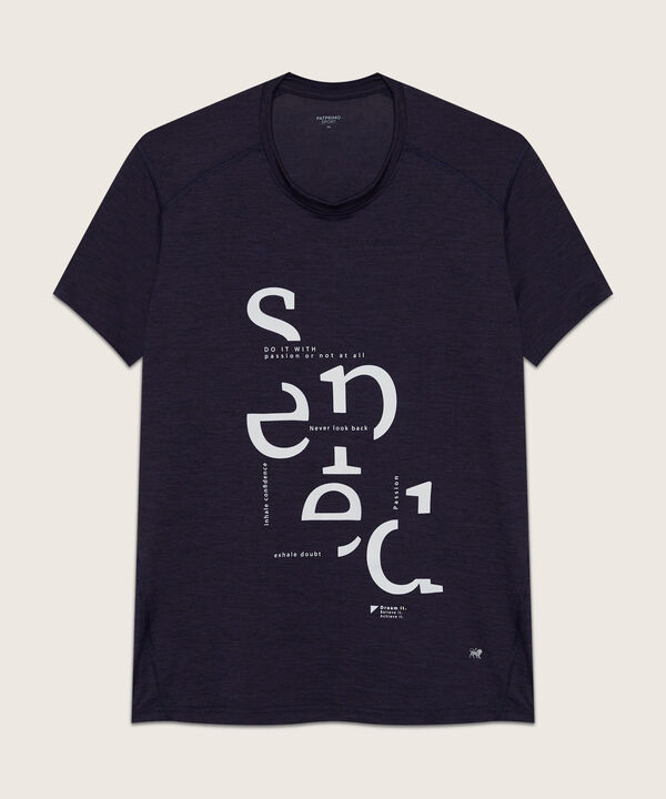 Camiseta Básica Manga Corta Cuello Redondo Jaspe Con Screen, Sport Líneas Patprimo