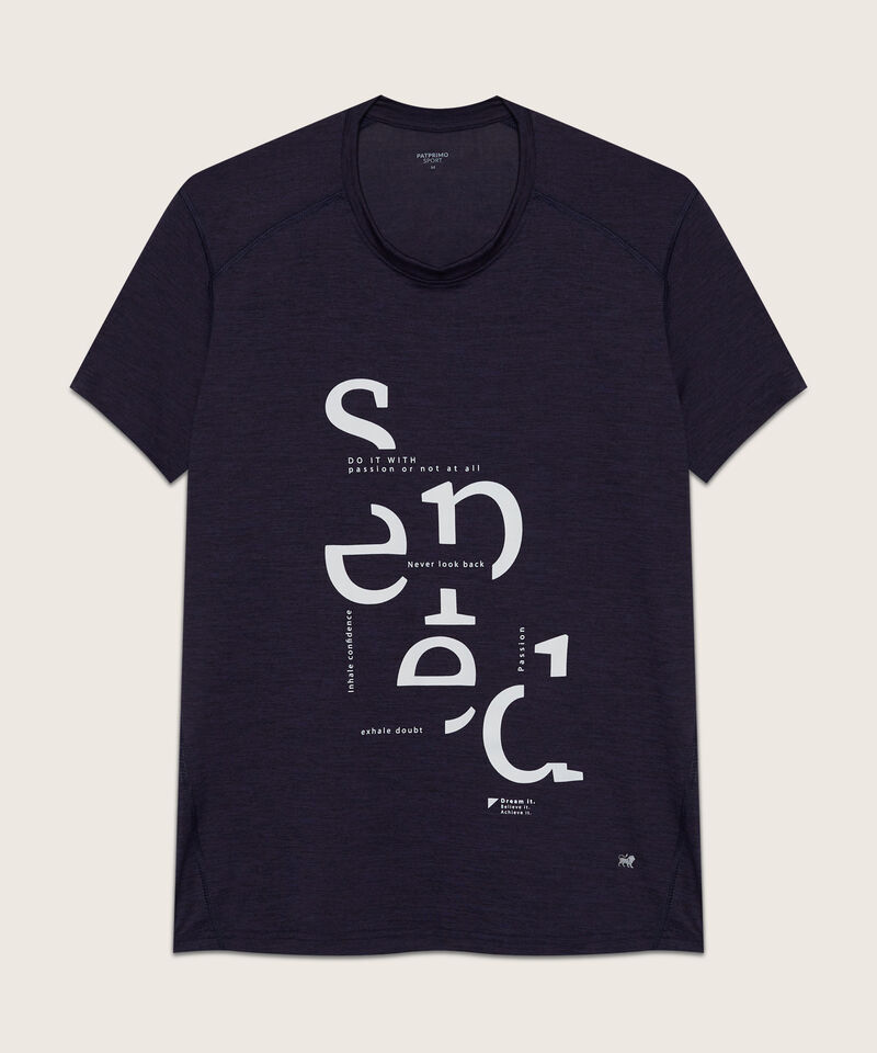 Camiseta Básica Manga Corta Cuello Redondo Jaspe Con Screen, Sport Líneas Patprimo
