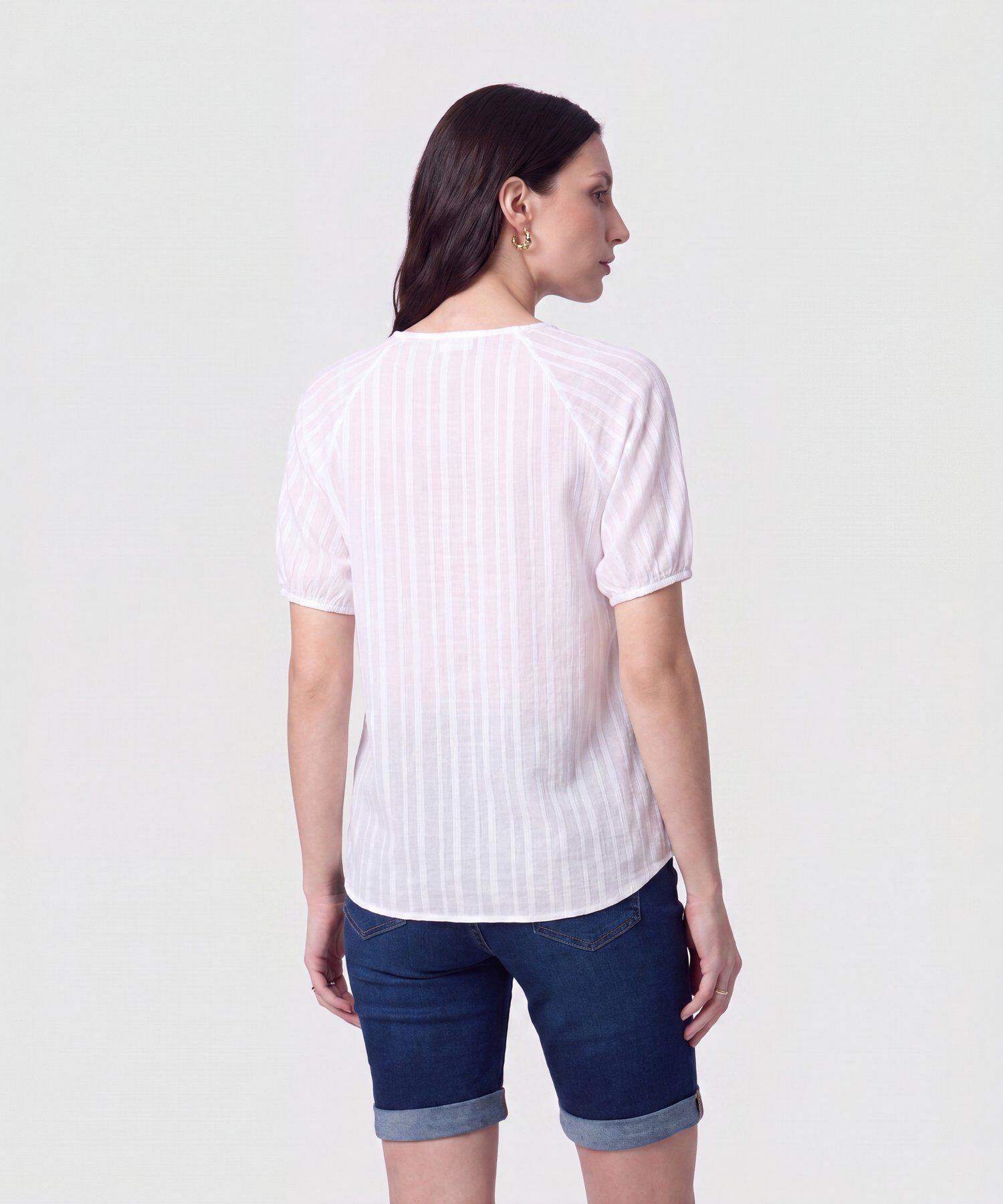 Blusa Cuello en V Manga Ragl&aacute;n Mujer