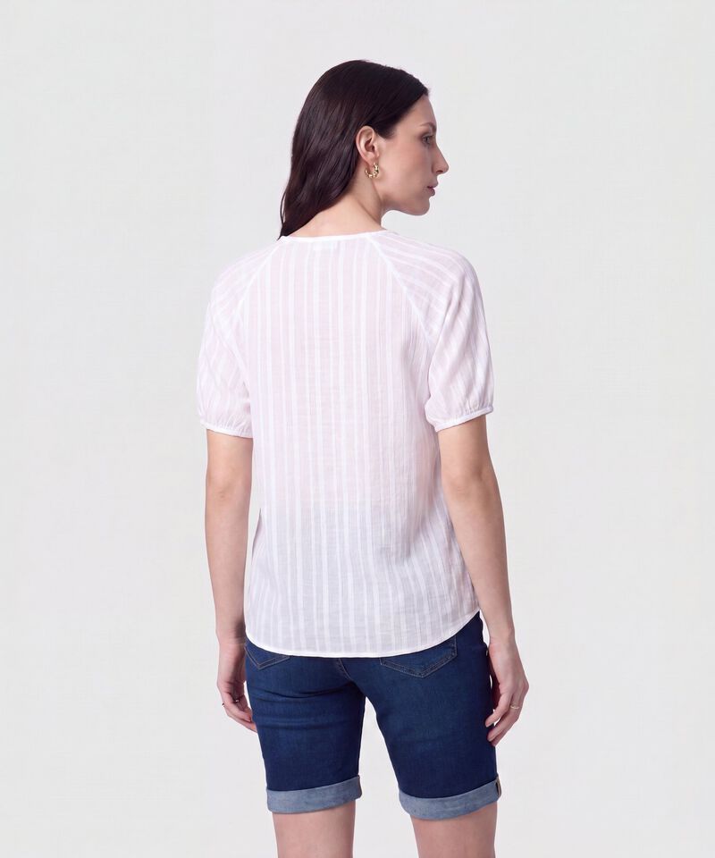 Blusa Cuello en V Manga Ragl&aacute;n Mujer