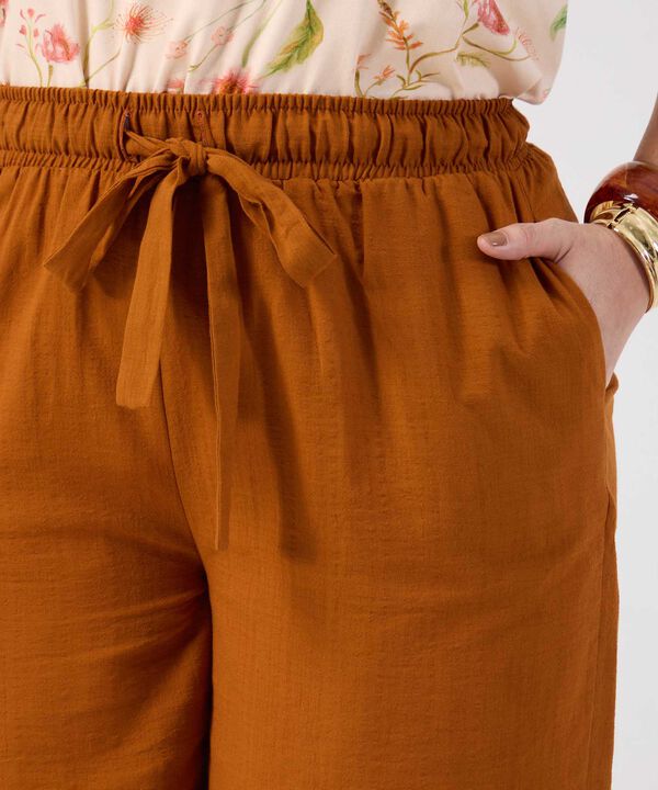 Bermuda Con Cintur&oacute;n Anudable Para Mujer Curvy