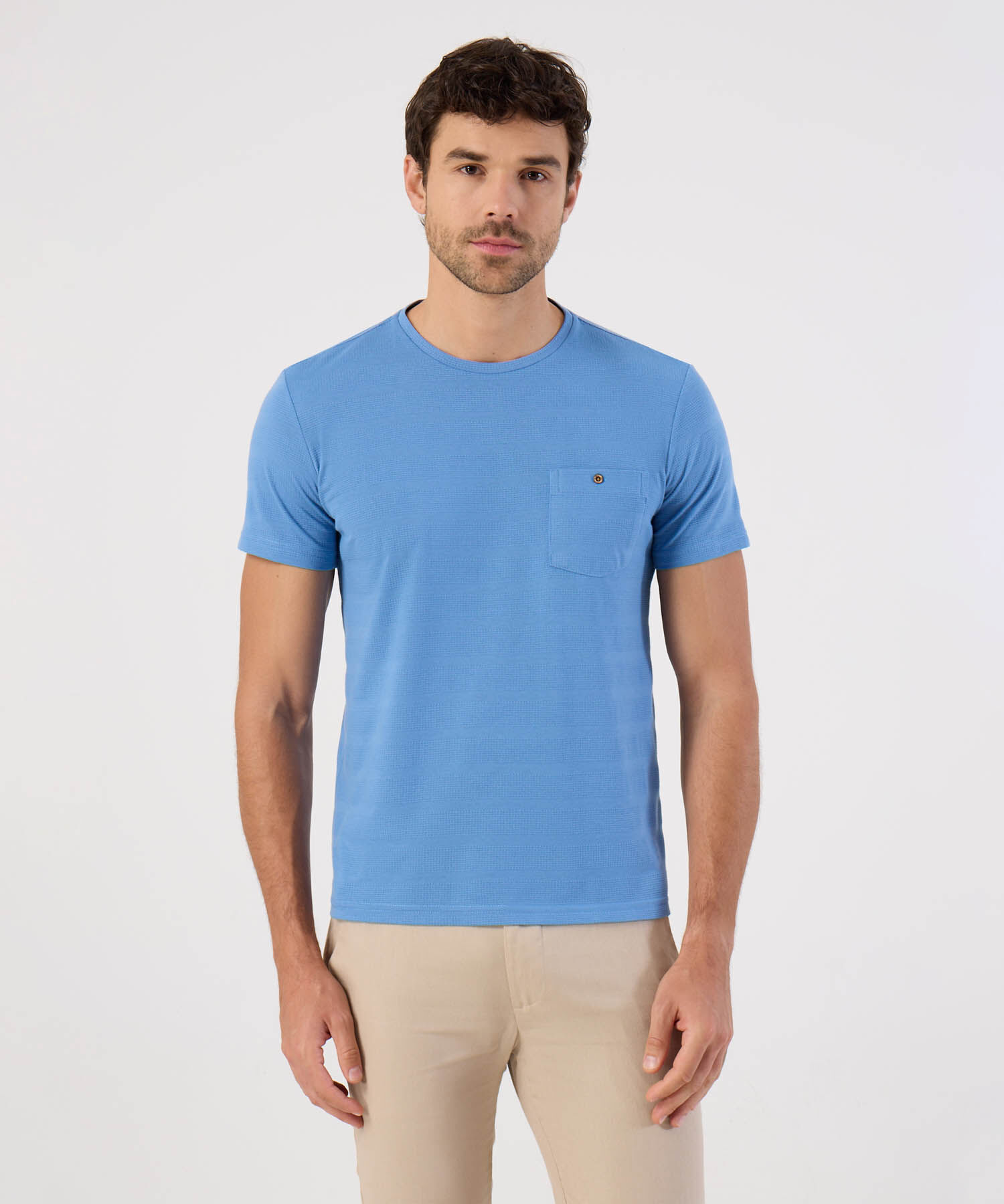 Camiseta Texturizada Con Bolsillo Para Hombre