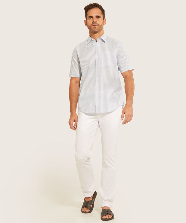 Camisa Preteñida Manga Corta Y Con Bolsillo