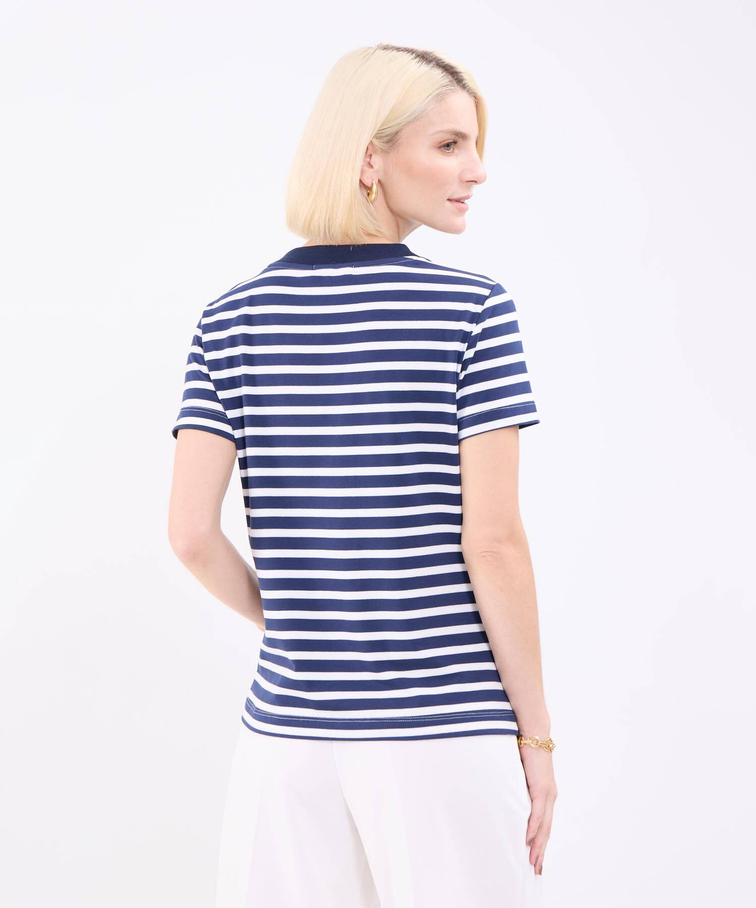 Camiseta A Rayas Para Mujer