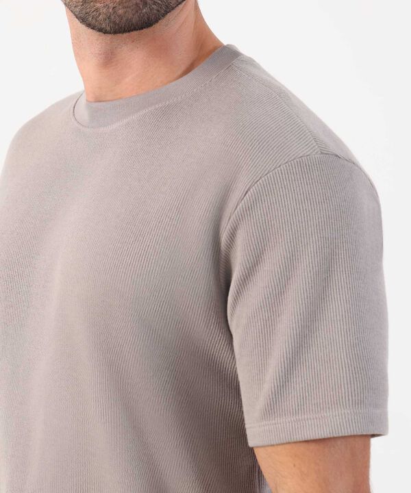 Camiseta Texturizada De Cuello Redondo Para Hombre