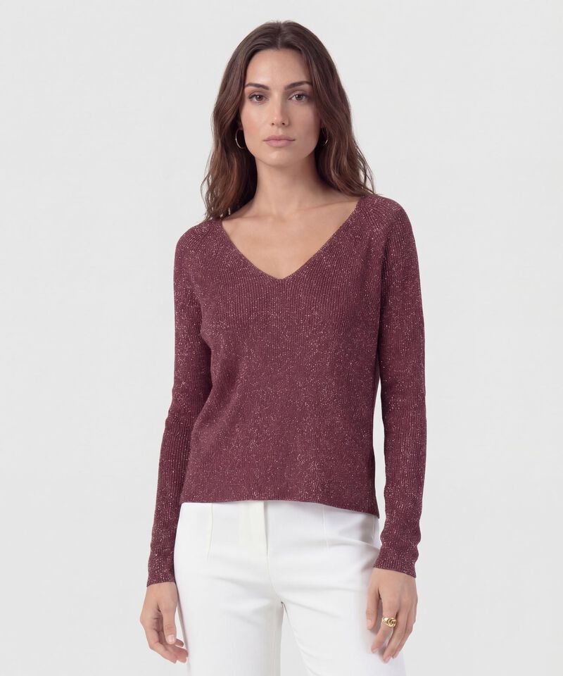 Saco De Punto Cuello En V Mujer