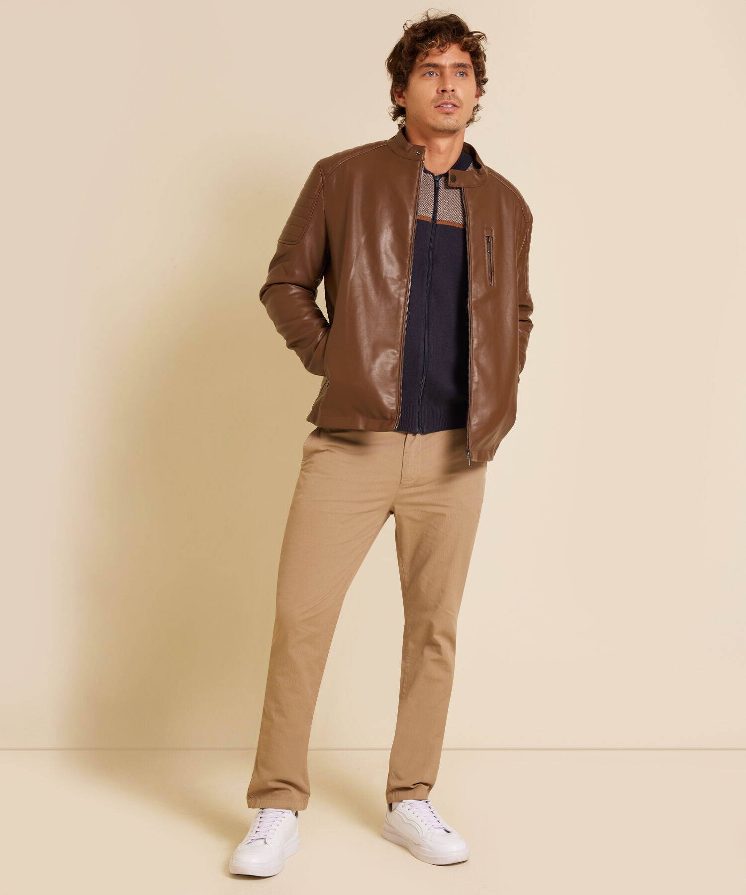 Pantalón Chino Estampado Textura
