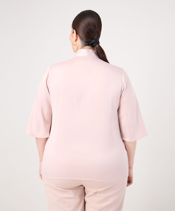 Blusa Con Lazada Al Cuello Para Mujer Curvy