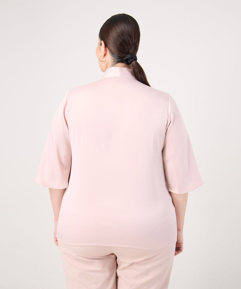 Blusa Con Lazada Al Cuello Para Mujer Curvy
