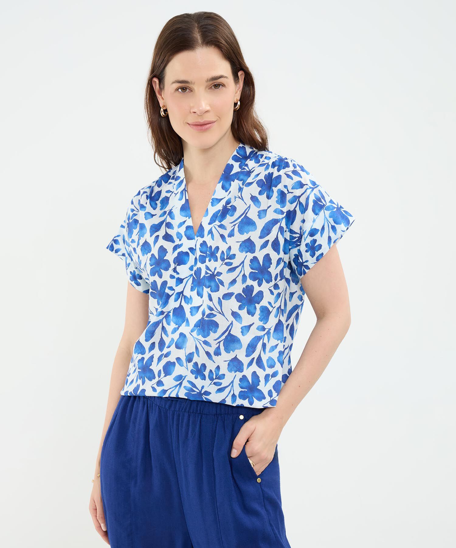 Blusa Estampada Escote en V