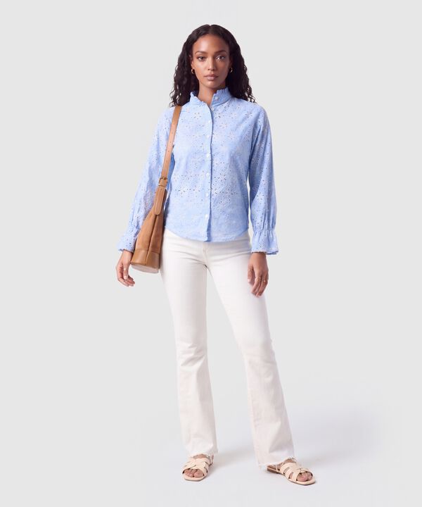 Blusa Manga Larga Calada Para Mujer