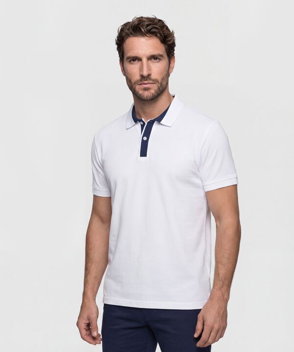 Polo Hombre con Cuello a Contraste image number null