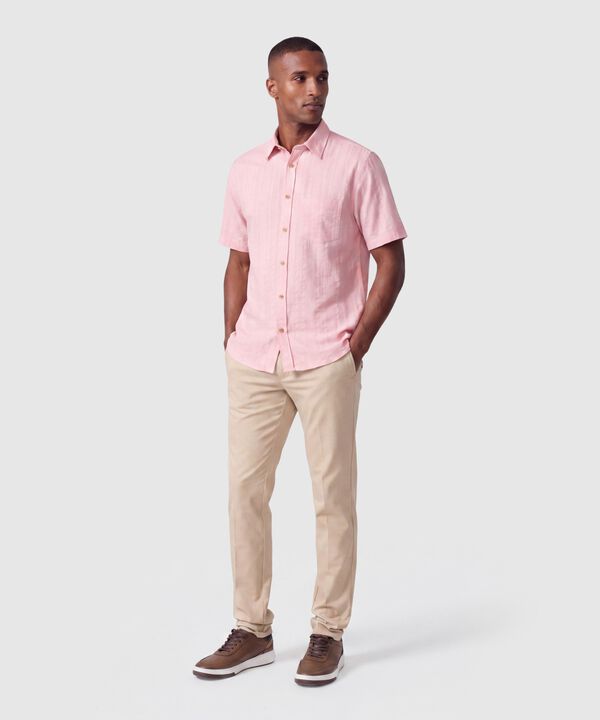Camisa Manga Corta Texturizada Hombre