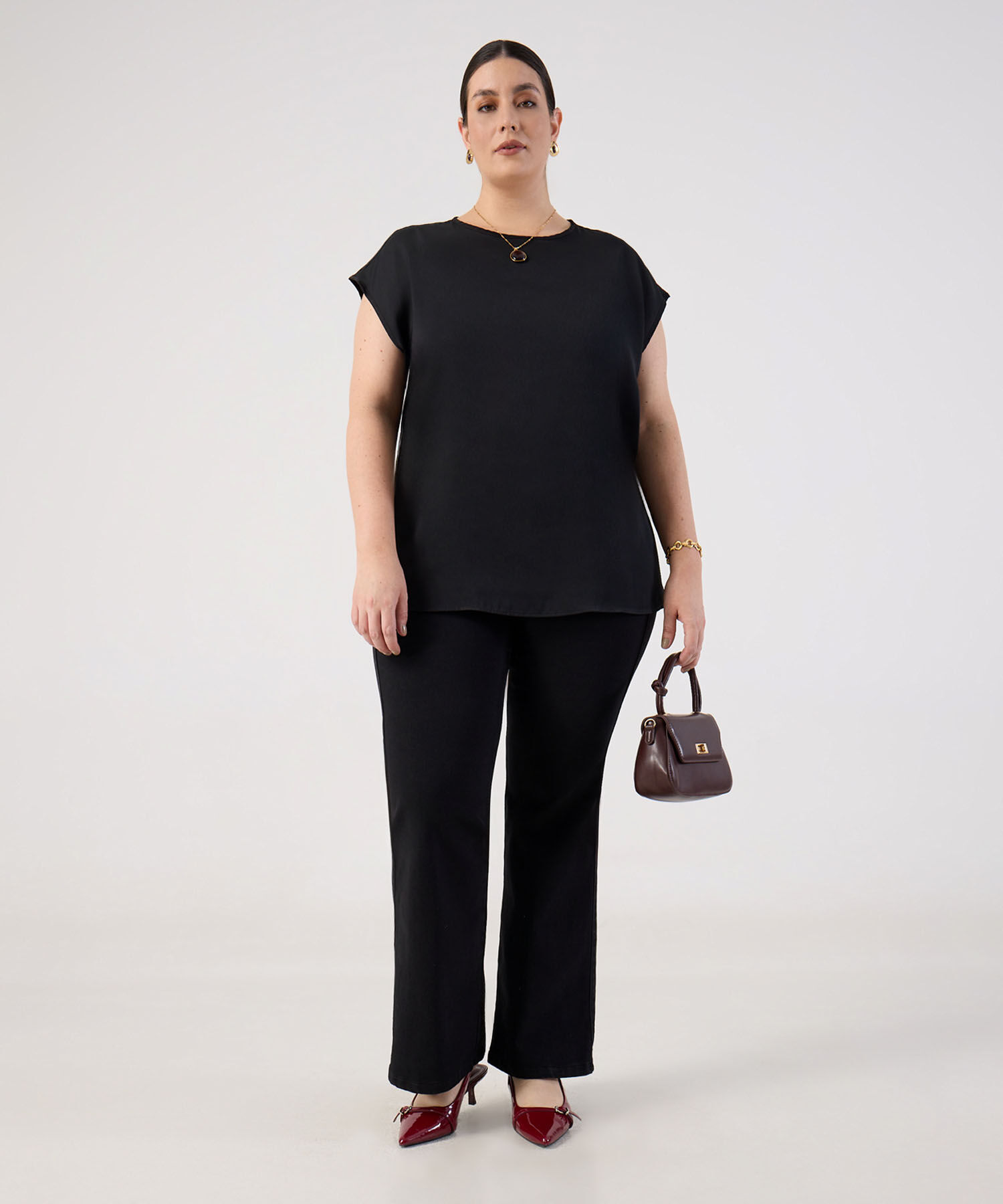 Blusa sin Manga con Abertura de Gota Para Mujer Curvy