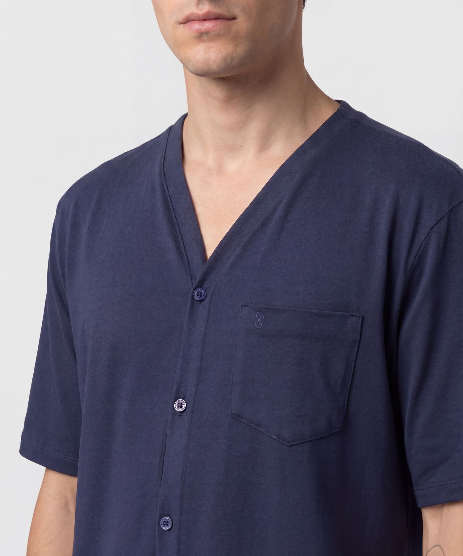 Pijama De Camisa Con Botones Para Hombre