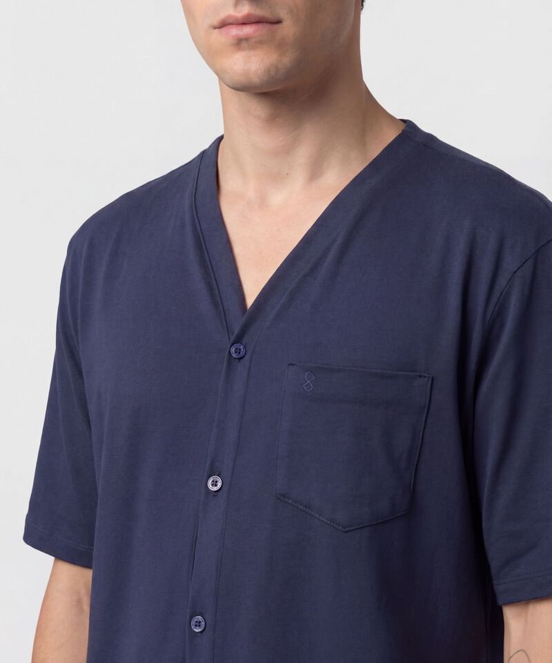 Pijama De Camisa Con Botones Para Hombre