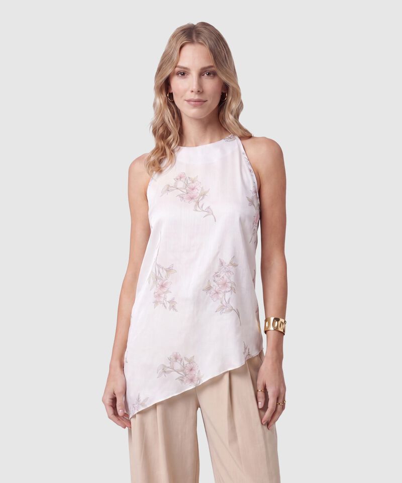 Blusa Sin Mangas Con Cuello Redondo Para Mujer