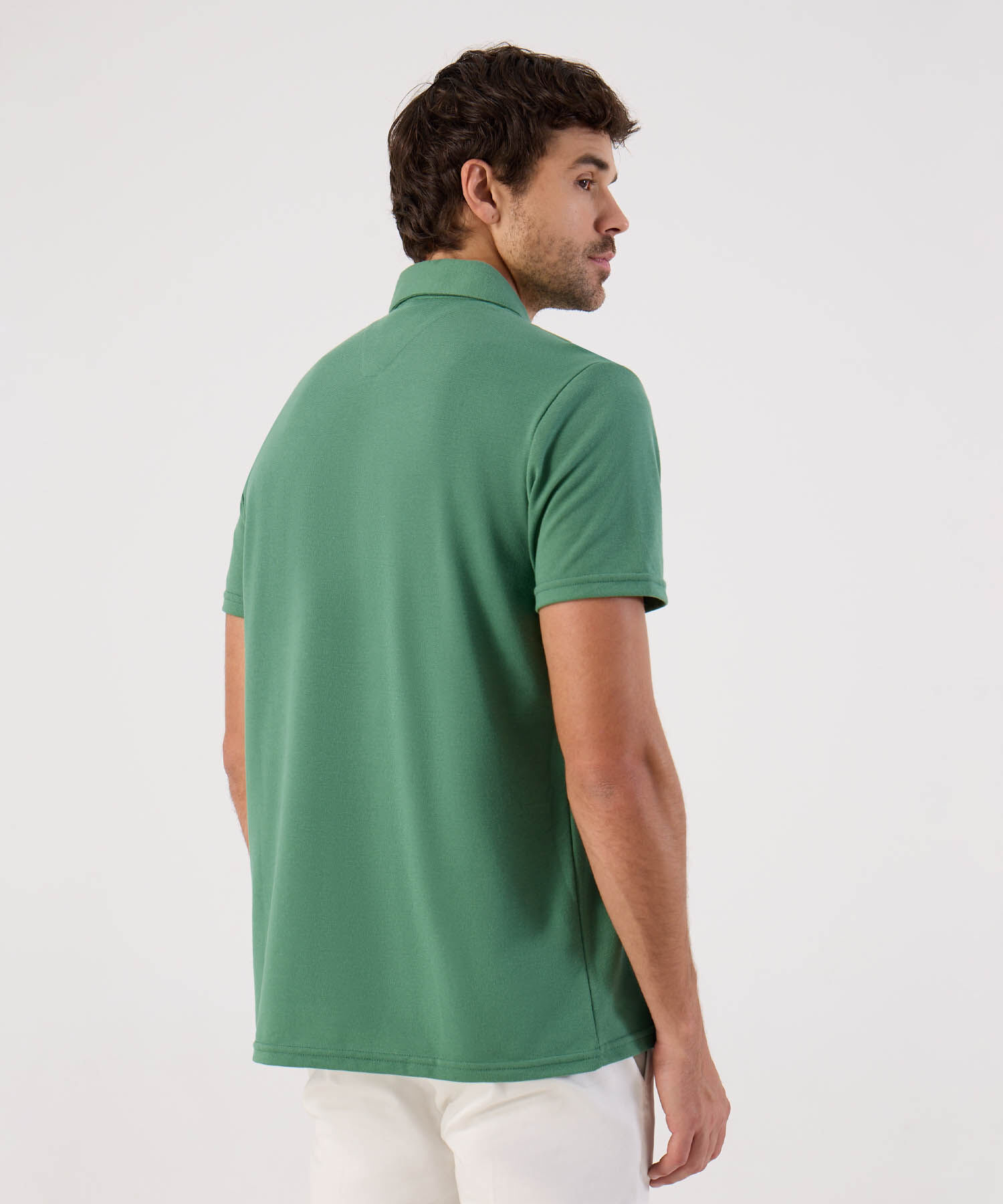Polo Con Bolsillo Unicolor Para Hombre