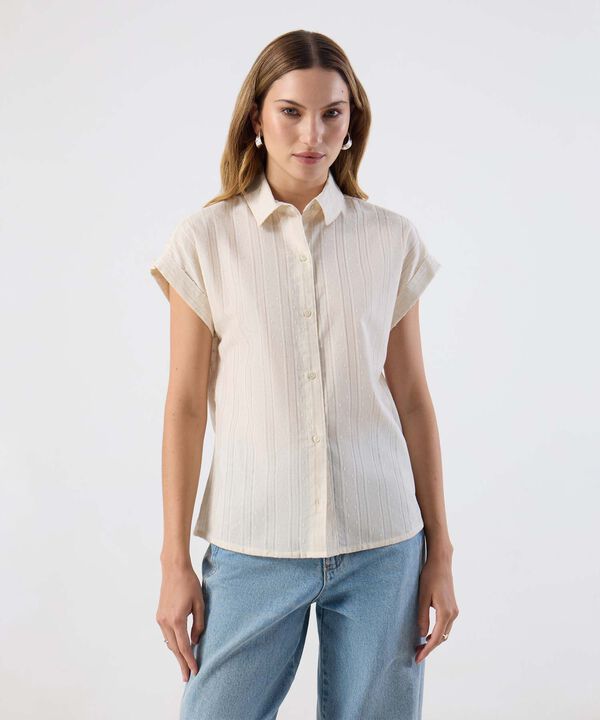 Camisa Casual De Manga Corta Para Mujer image number null