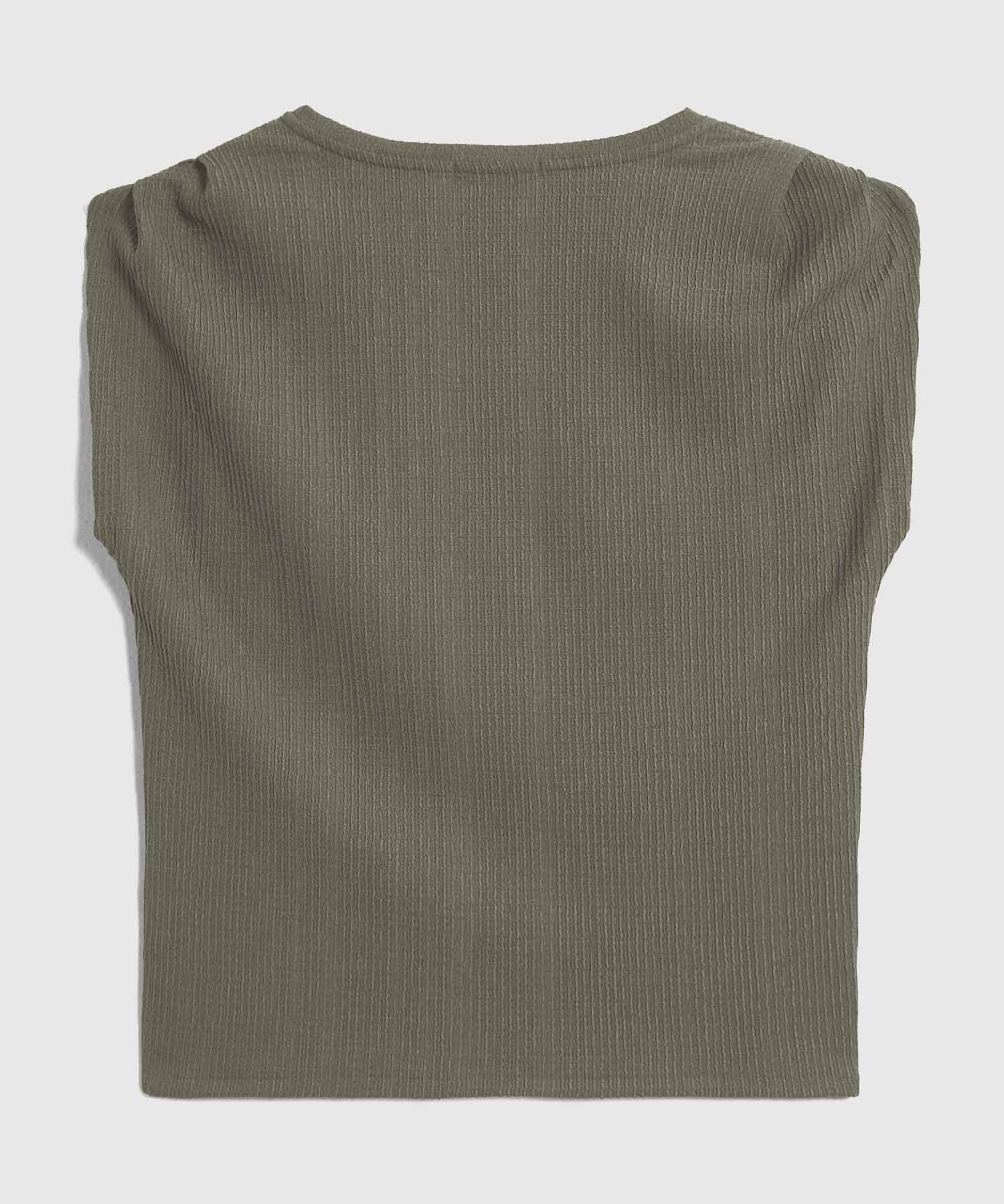 Camiseta con Hombros Drapeados para Mujer