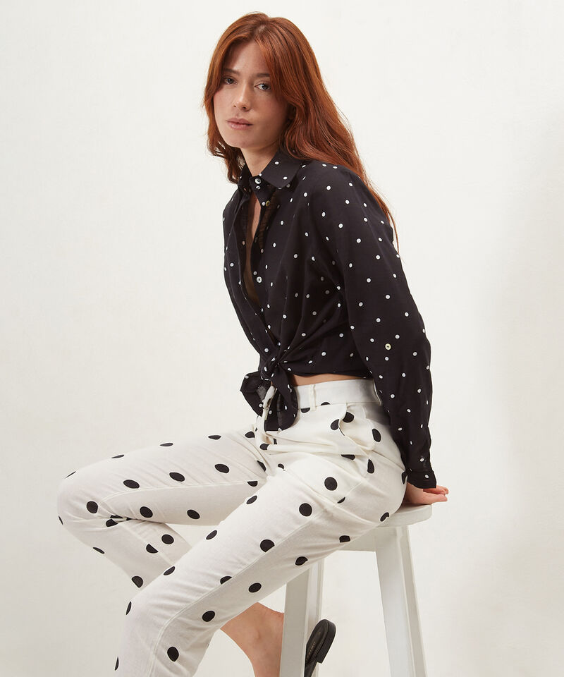 Camisa Estampada Con Charreteras