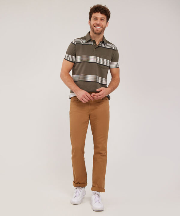 Polo Cuello Duro,  Textura, Regular Fit Con Bolsillo, Magia En El Caribe