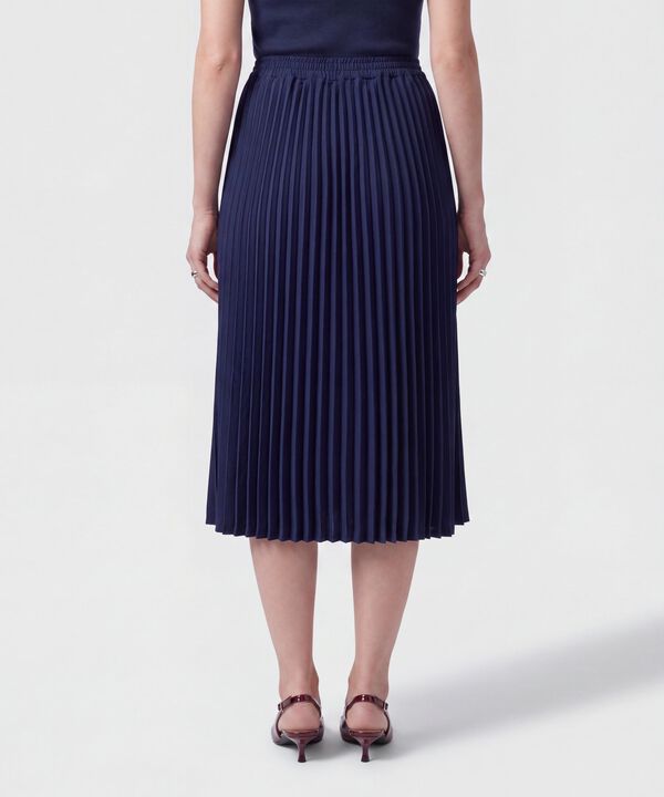Falda Midi Plisada Con Botones Mujer