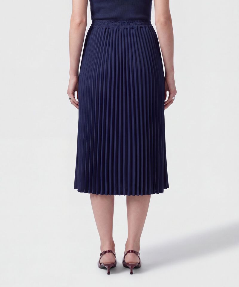 Falda Midi Plisada Con Botones Mujer