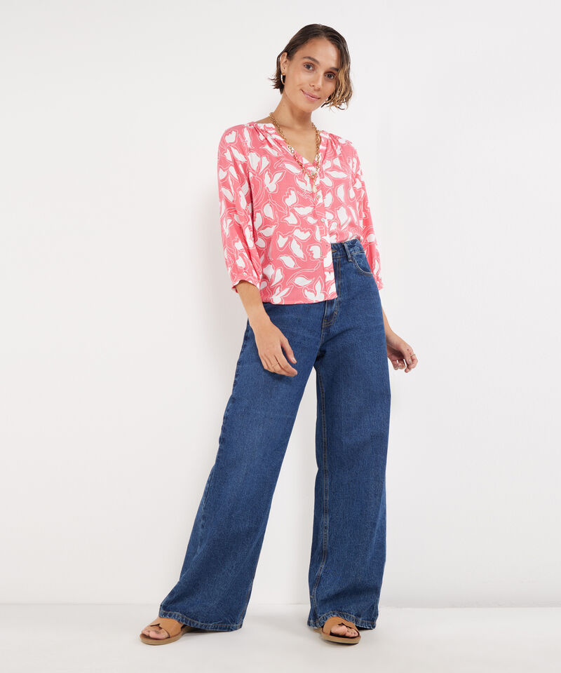 Blusa Manga 3/4 Cuello Neru Estampada