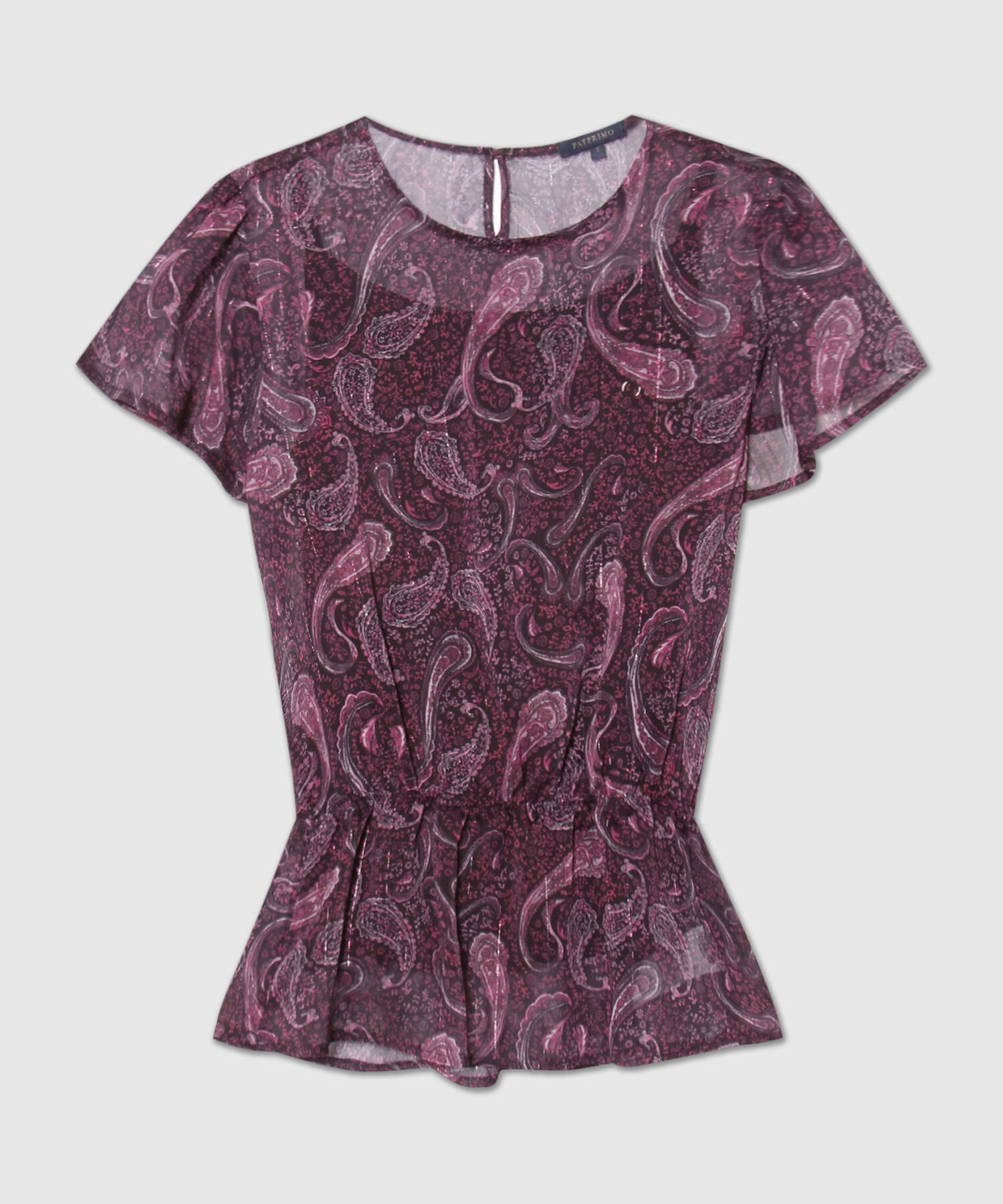 Blusa Manga Corta Estampada Con Top Interno