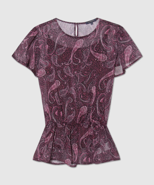 Blusa Manga Corta Estampada Con Top Interno