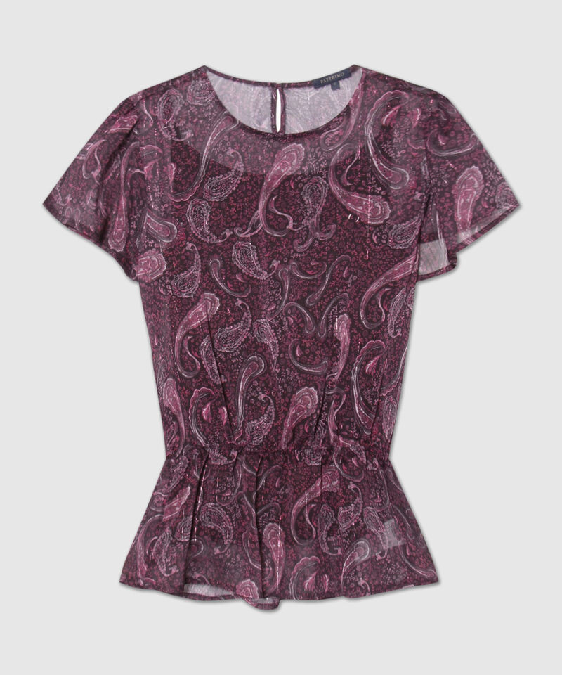 Blusa Manga Corta Estampada Con Top Interno
