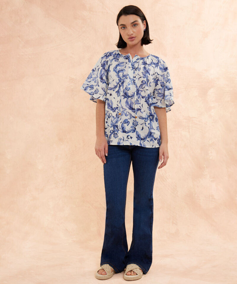 Blusa Estampada Manga Ranglan