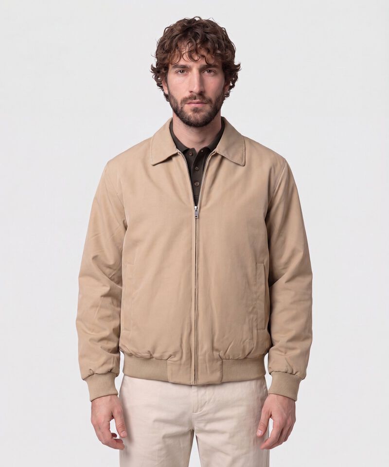Chaqueta Unicolor Con Cuello Hombre