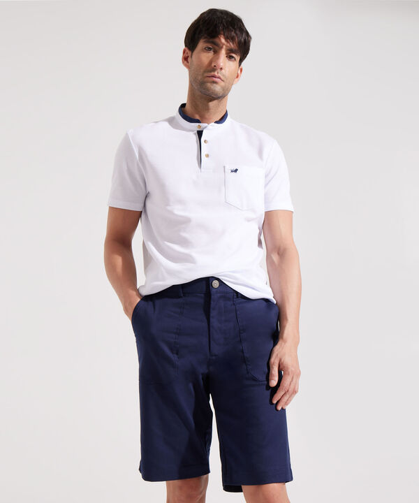 Bermuda Unicolor Con Bolsillos De Parche Laterales Y Silueta Regular Fit, Campiello