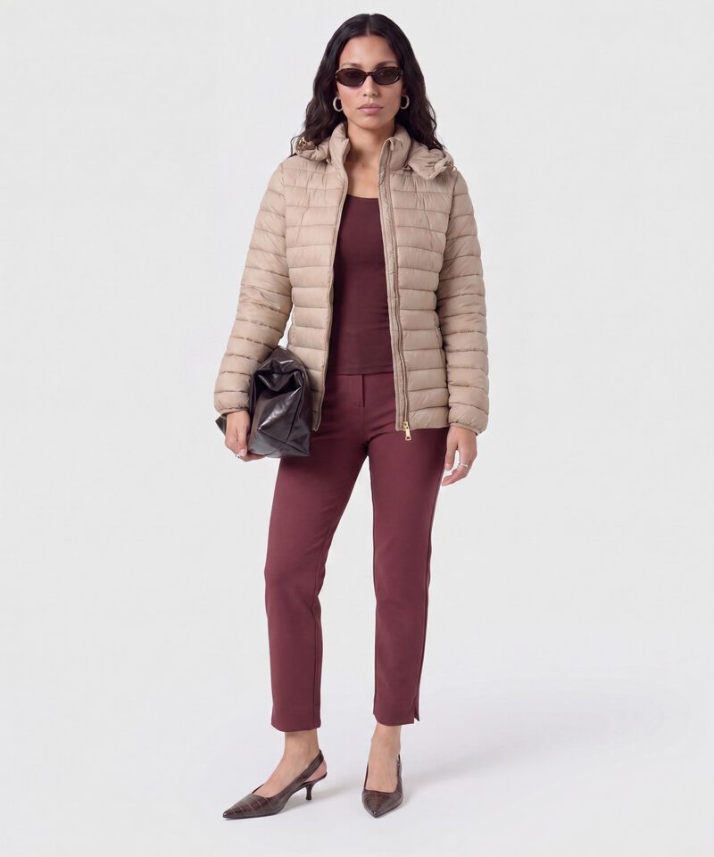 Chaqueta Acolchada Con Capota Para Mujer