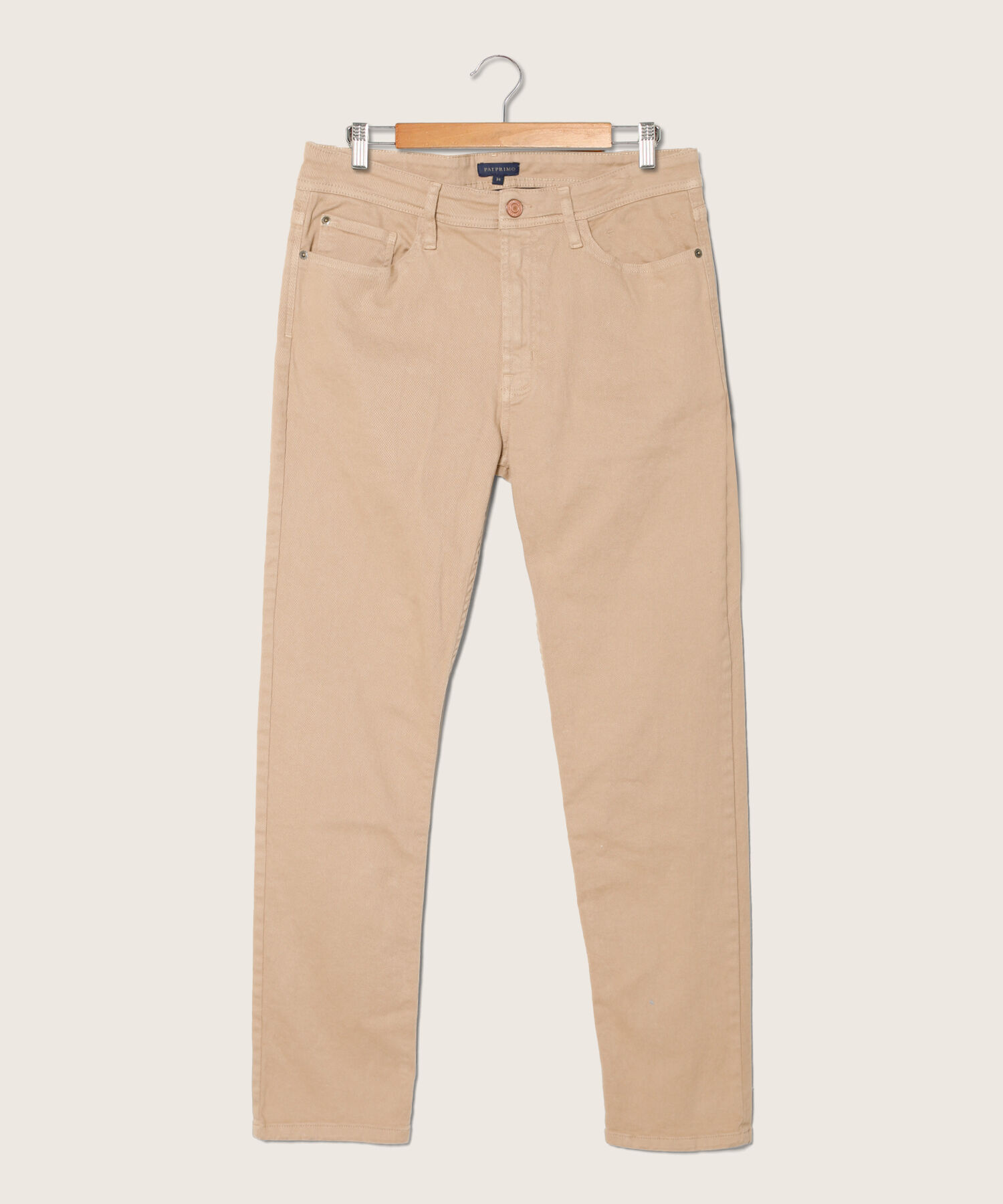 Pantalón Cinco Bolsillos Color Beige