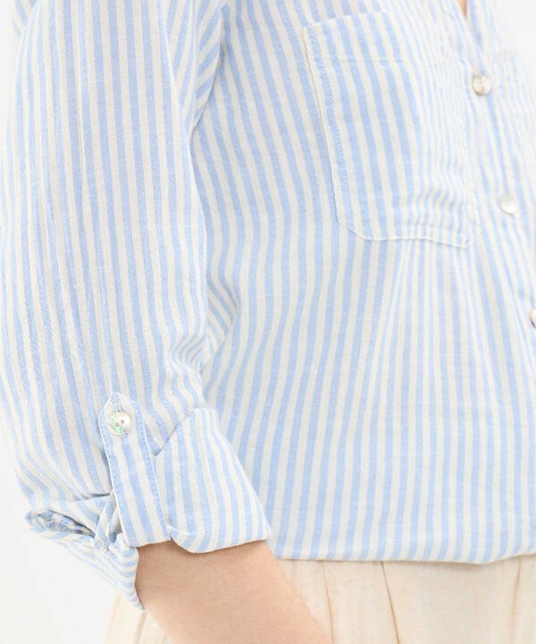Blusa a Rayas en Efecto Lino