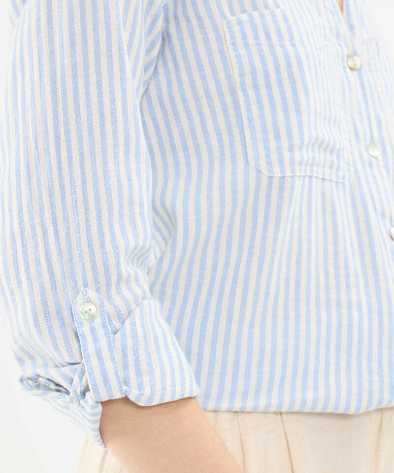 Blusa a Rayas en Efecto Lino