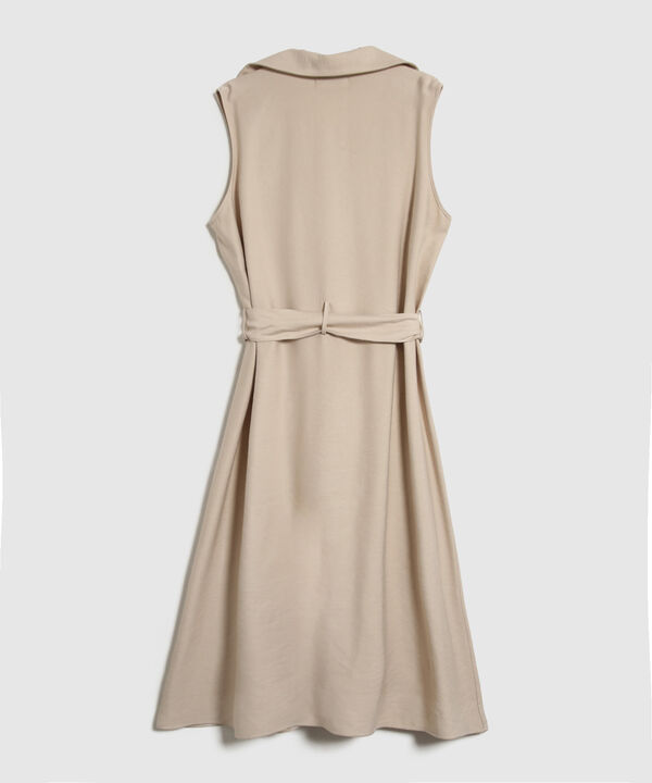 Vestido Unicolor Con Cinturon image number null