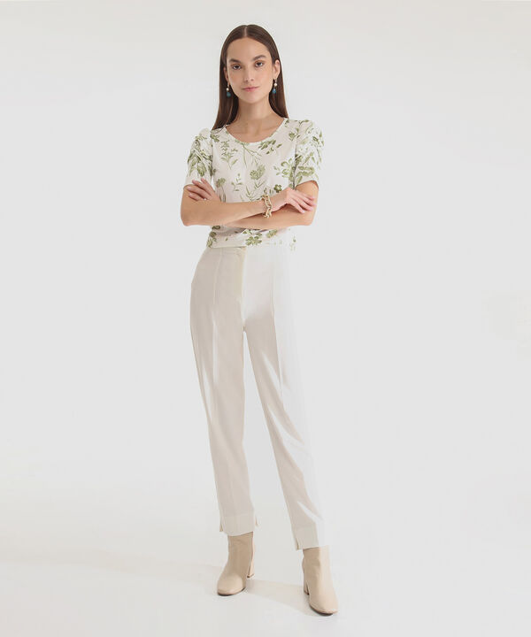Pantalon Tiro Alto Unicolor