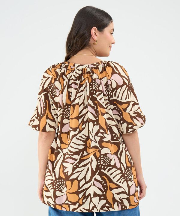 Blusa Estampada Escote en V