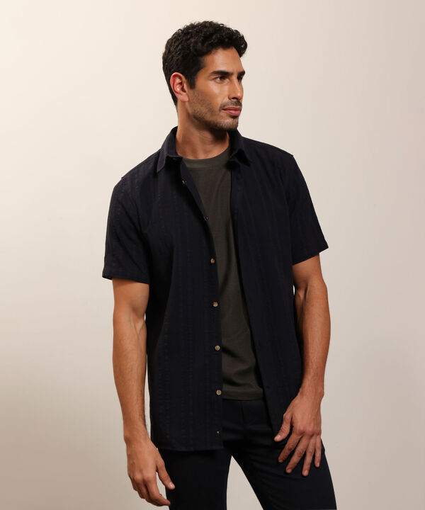 Camisa de Manga Corta Texturizada para Hombre