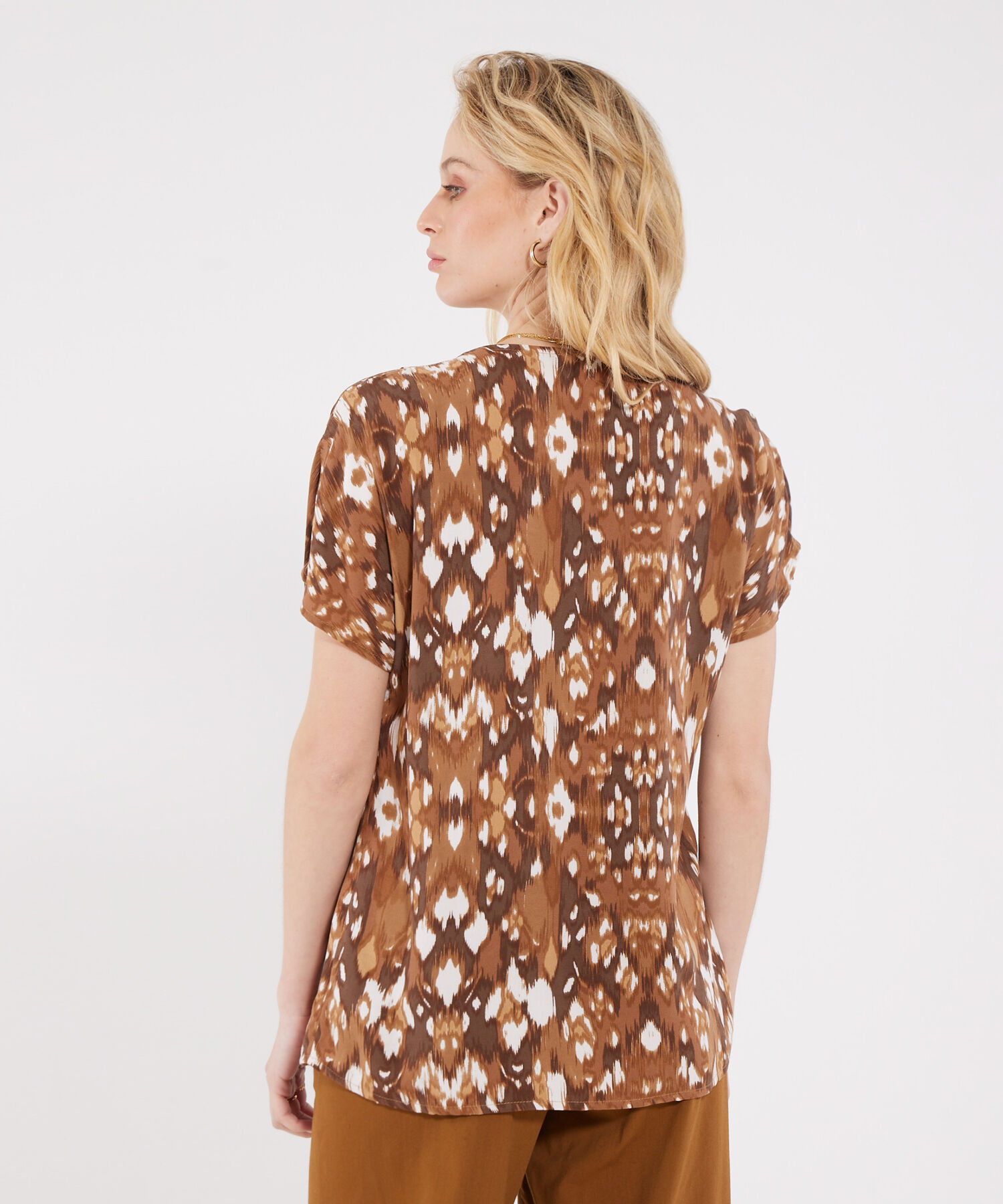 Blusa Estampada con Escote en v